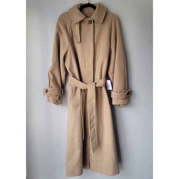 NWT Topshop Button Front Belted Longline Trench Coat Size XSmall (0-2) In Camel - Picture 5 of 16